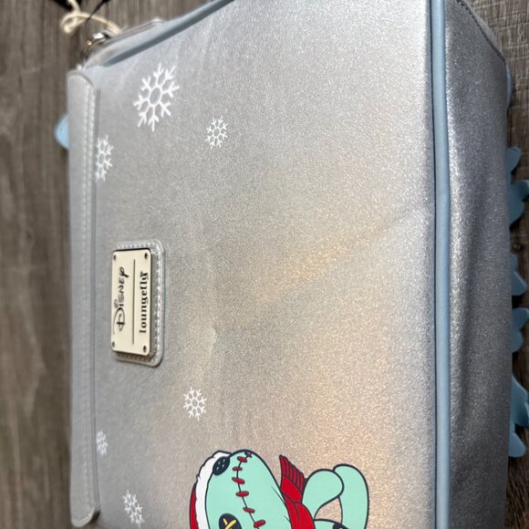 NWT Loungefly Disney Stitch Holiday Glitter Snowflake Crossbody Bag Damaged - Picture 6 of 7